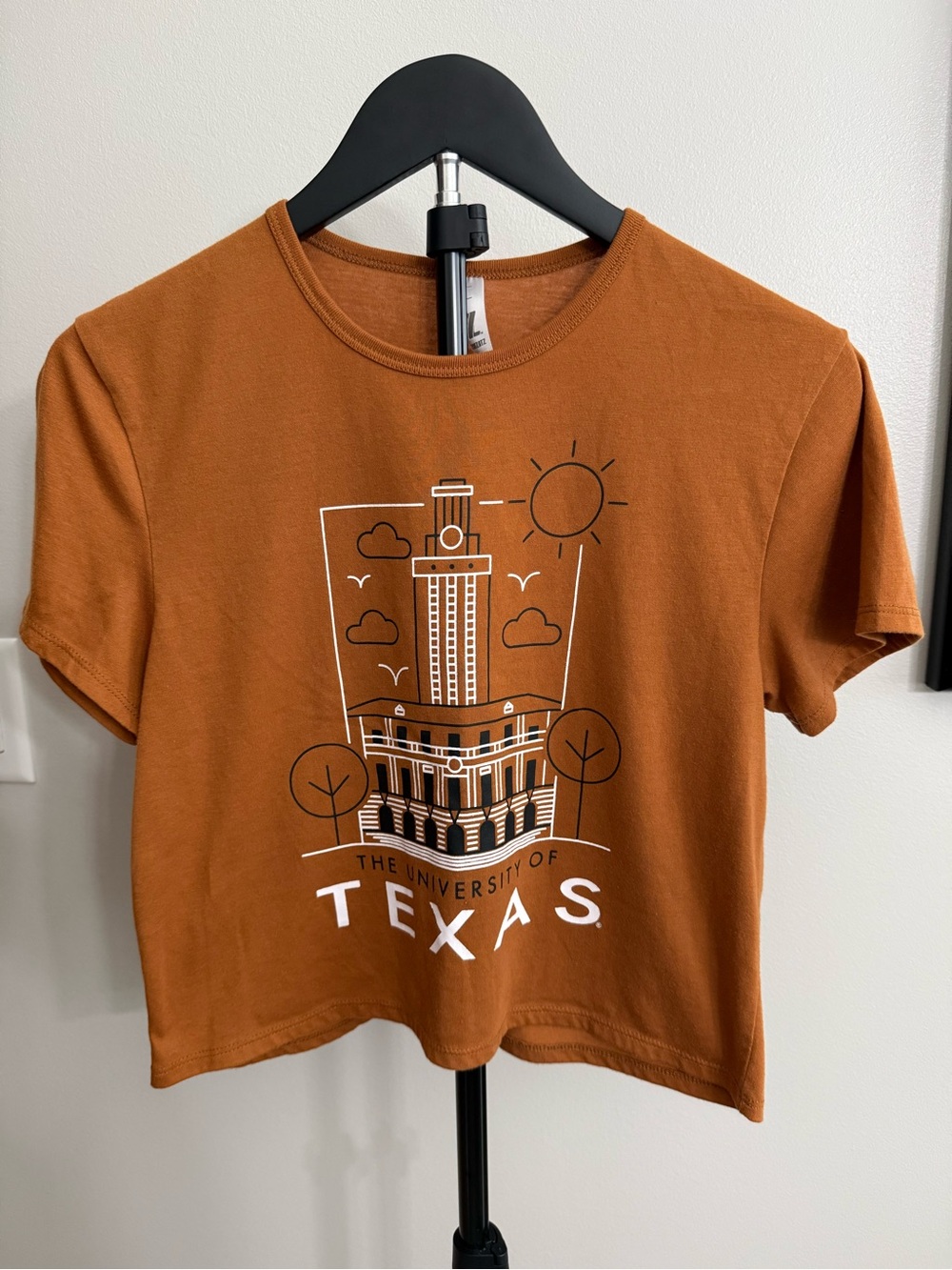 ZooZatz University of Texas Rust-Orange Graphic Crop Tee